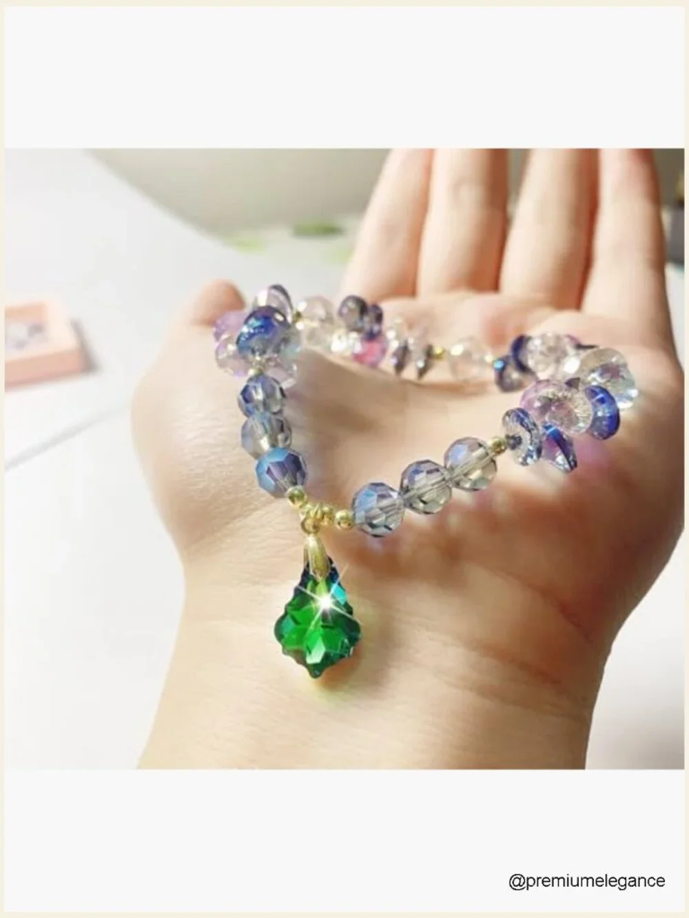 Handcrafted Crystal Beaded Stretch Bracelet Gift Box